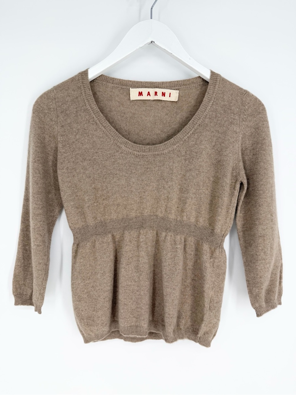 Marni Beige Knit 100% Cashmere Pullover Sweater